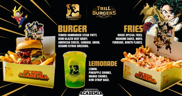 Trill Burgers Launches My Hero Academia 10th Anniversary Menu